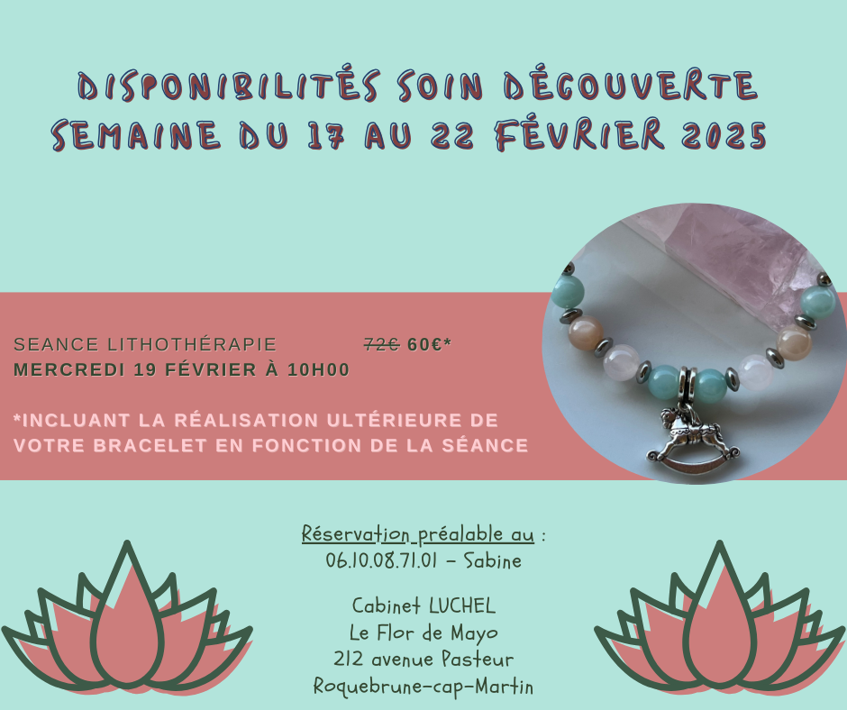 Soins découvertes du 17 au 22 février 2025