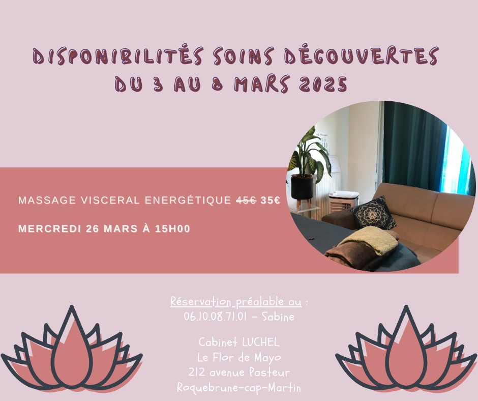 Soin découverte du 24 au 29 mars 2025