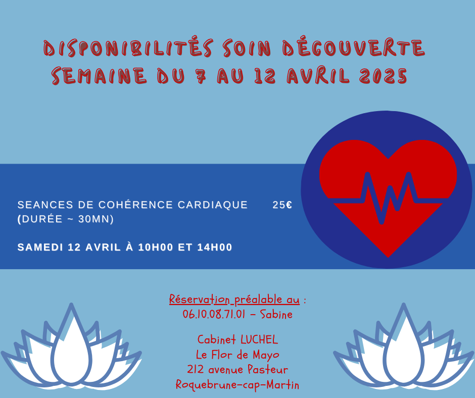 Soin découverte du 7 au 12 avril 2025