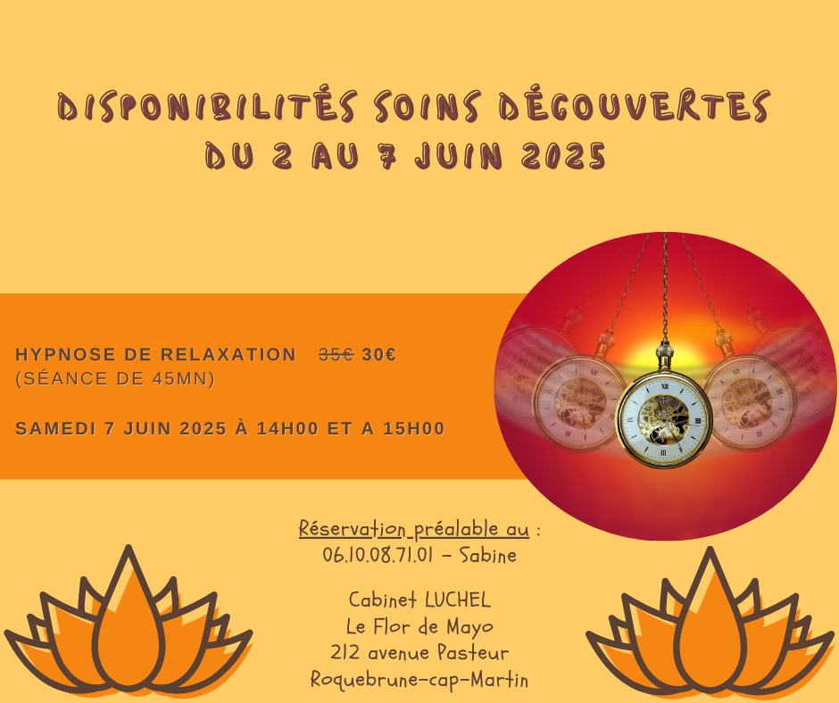 Soin découverte du 2 au 7 juin 2025