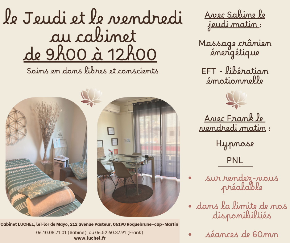 Mise à jour sur les soins et séances en don libre